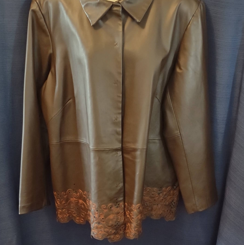 Denim & Co leather jacket 1x